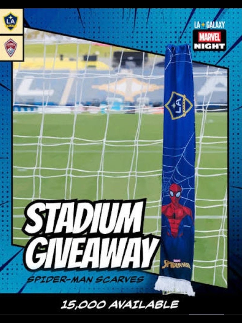 LA Galaxy Blue Spider-Man Fan Scarf